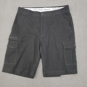 WearFirst Cargo Shorts Mens 38 Black Ripstop Free-Band Utility Outdoor Casual